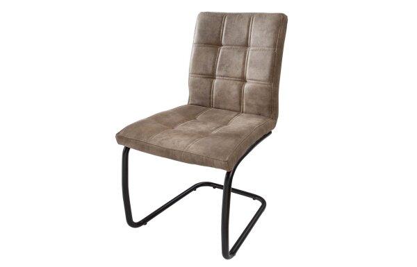 Chaise cantilever Taupe Noir Tissu Fer Moderne