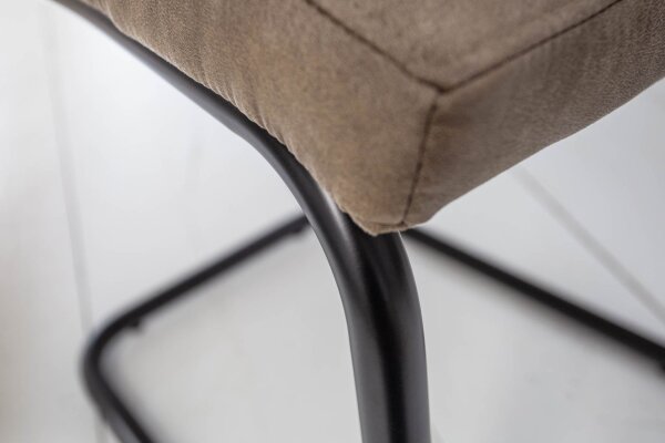 Chaise cantilever Taupe Noir Tissu Fer Moderne
