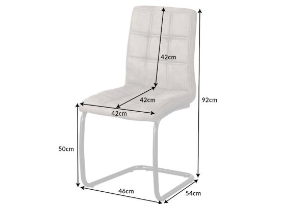 Chaise cantilever Taupe Noir Tissu Fer Moderne