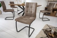 Chaise cantilever Taupe Noir Tissu Fer Moderne