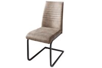 Chaise à bascule sans accoudoirs Taupe Noir Tissu...