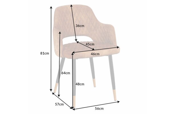 Chaise de salle à manger en velours jaune moutarde avec accoudoirs design rétro