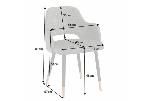 Chaise de salle à manger en velours vert/gris noir/or avec accoudoirs