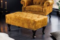 Tabouret velours bois 45 x 80 cm en jaune marron...
