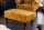 Tabouret velours bois 45 x 80 cm en jaune marron Chesterfield