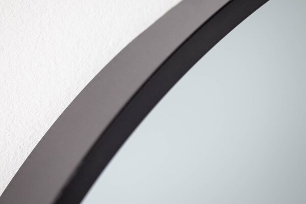 miroir mural cadre noir métal H : 90 cm travail manuel pièce unique