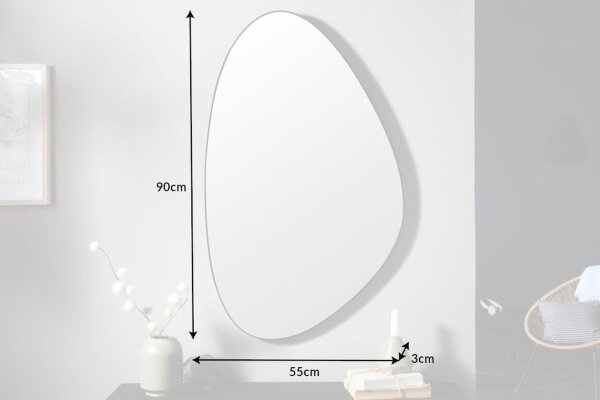 miroir mural cadre noir métal H : 90 cm travail manuel pièce unique