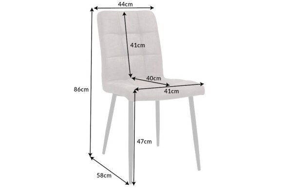 Chaise de salle à manger Taupe Noir sans accoudoirs Tissu Moderne