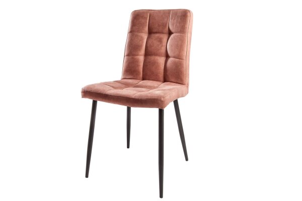 Chaise de salle à manger Tissu Métal Marron Noir sans accoudoirs