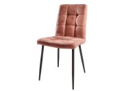 Chaise de salle &agrave; manger Tissu M&eacute;tal Marron...