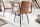 Chaise de salle à manger Tissu Métal Marron Noir sans accoudoirs