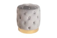 Pouf Gris Or petit &Oslash; 37 cm H : 38 cm en velours...
