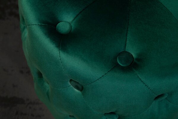 Pouf Vert Or Revêtement velours Ø 37 cm petit Chesterfield