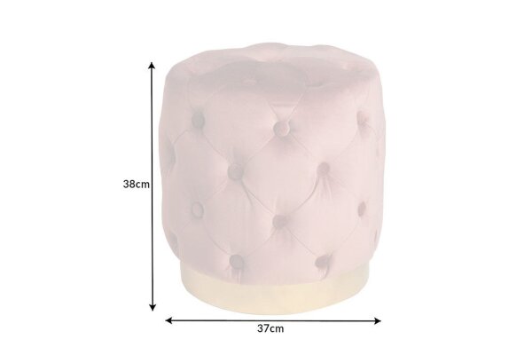 Tabouret Rose Or en velours métal Ø 37 cm H : 38 cm petit