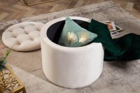 Pouf avec espace de rangement Ø 50 cm Beige en...