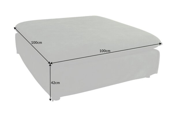 Pouf en velours bois vert 100 cm de large housse lavable