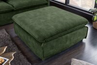 Pouf en velours bois vert 100 cm de large housse lavable