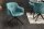 Chaise de bureau sans roulettes velours métal pétrole noir pivotant