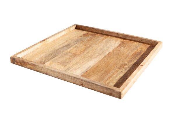 Plateau en bois de manguier avec bord surélevé 50 cm fait main