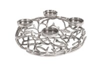 Chandelier rond &Oslash; 38 cm fait main en argent GARONNE