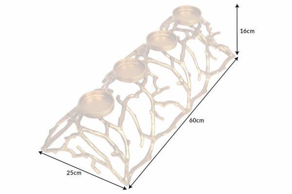 Bougeoir pour bougies de 60 cm fait main en or