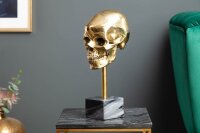 Statue décorative Tête de mort en or noir H...