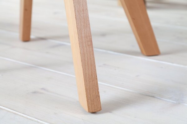 Chaise pivotante Gris Naturel sans roulettes Rétro avec accoudoirs Velours Bois