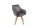 Chaise pivotante Gris Naturel sans roulettes Rétro avec accoudoirs Velours Bois