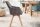 Chaise pivotante Gris Naturel sans roulettes Rétro avec accoudoirs Velours Bois