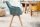 Chaise de bureau pivotante velours bois pétrole nature design rétro