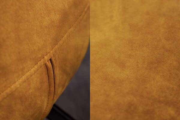 Chaise de salle à manger velours métal jaune noir sans accoudoirs