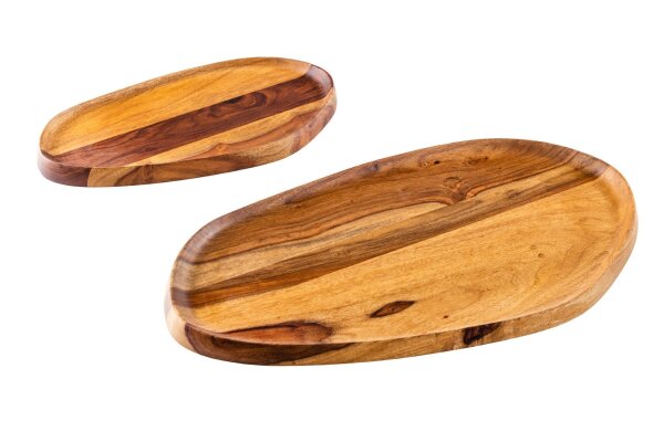 Plateau 2 pièces en bois de sheesham massif fait main