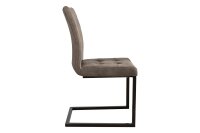 Chaise cantilever taupe noir tissu métal SALEM
