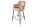 Tabouret de bar velours métal gris noir or rétro