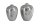 Set de 2 vases décoratifs en métal martelé unique en argent