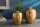 Vase décoratif, set de 2 pièces, travail manuel, martelé, unique en or