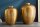 Vase décoratif, set de 2 pièces, travail manuel, martelé, unique en or