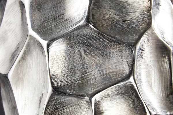 Vase décoratif en argent martelé 45 cm de haut en métal fait main