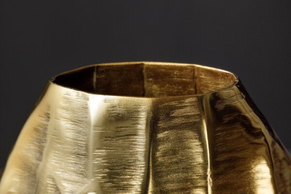 Vase décoratif Or Travail manuel H : 44 cm Pièce unique Métal martelé
