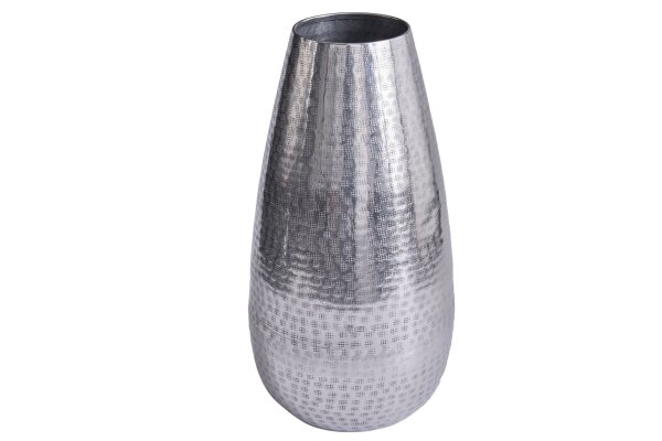 Vase décoratif en argent antique martelé H : 25 cm artisanat