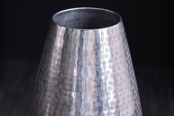 Vase décoratif en argent antique martelé H : 25 cm artisanat