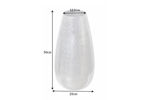 Vase décoratif en argent antique martelé H : 25 cm artisanat