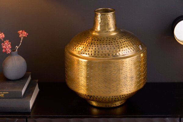 Vase décoratif fait main martelé Ø 31 cm en cuivre antique