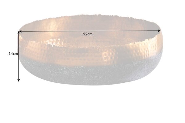 Coupe décorative artisanale Ø 52 cm rond métal martelé