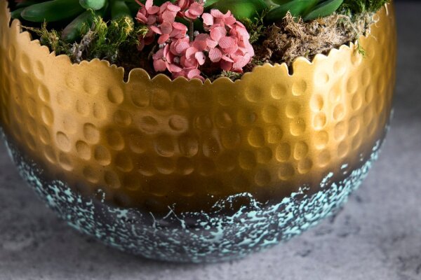 Coupe décorative en métal fait main Ø 18 cm petit coup de marteau