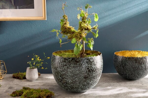 Coupe décorative artisanale Ø 28 cm petit métal martelé