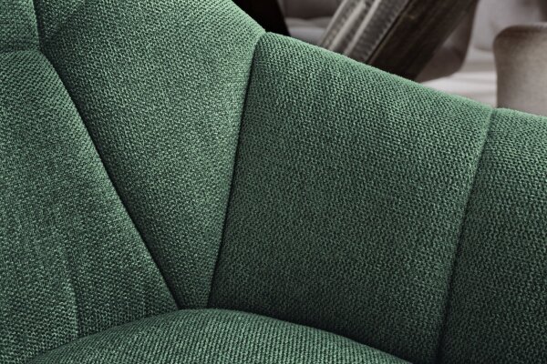 Chaise de bureau sans roulettes verte noire en tissu métal pivotant