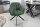 Chaise de bureau sans roulettes verte noire en tissu métal pivotant
