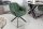 Chaise de bureau sans roulettes verte noire en tissu métal pivotant