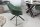 Chaise de bureau sans roulettes verte noire en tissu métal pivotant